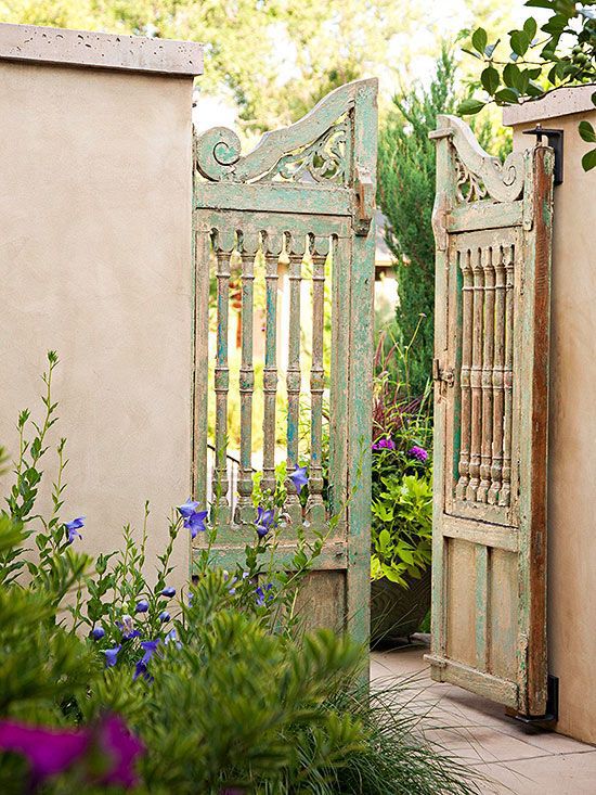 Rustic distressed wooden gate